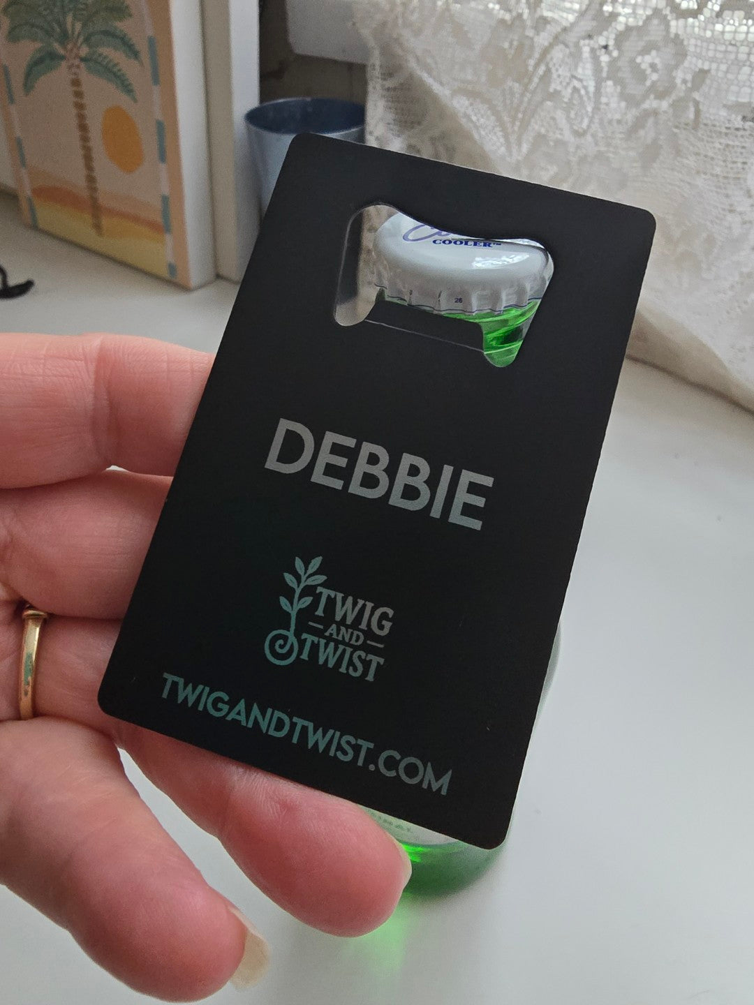 Twig and Twist Personalised Black Stainless Steel (Wallet) Bottle Opener