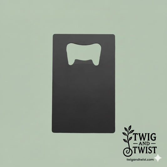 Twig and Twist Personalised Black Stainless Steel (Wallet) Bottle Opener
