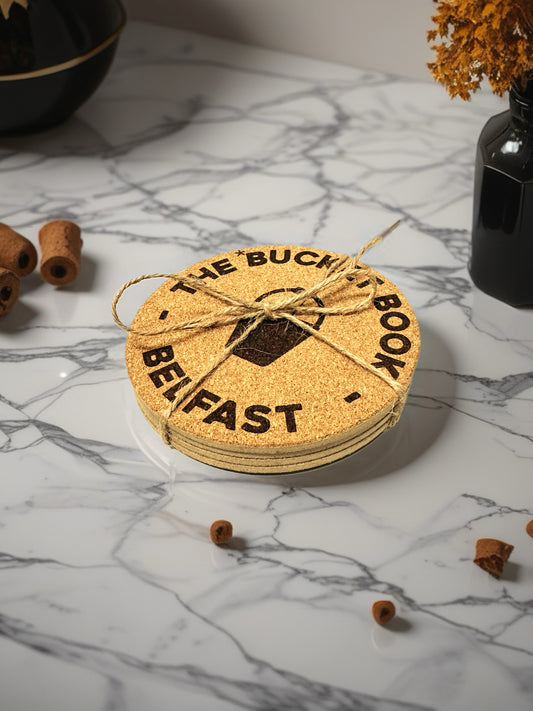 Twig and Twist Personalised Cork Coasters set of 4