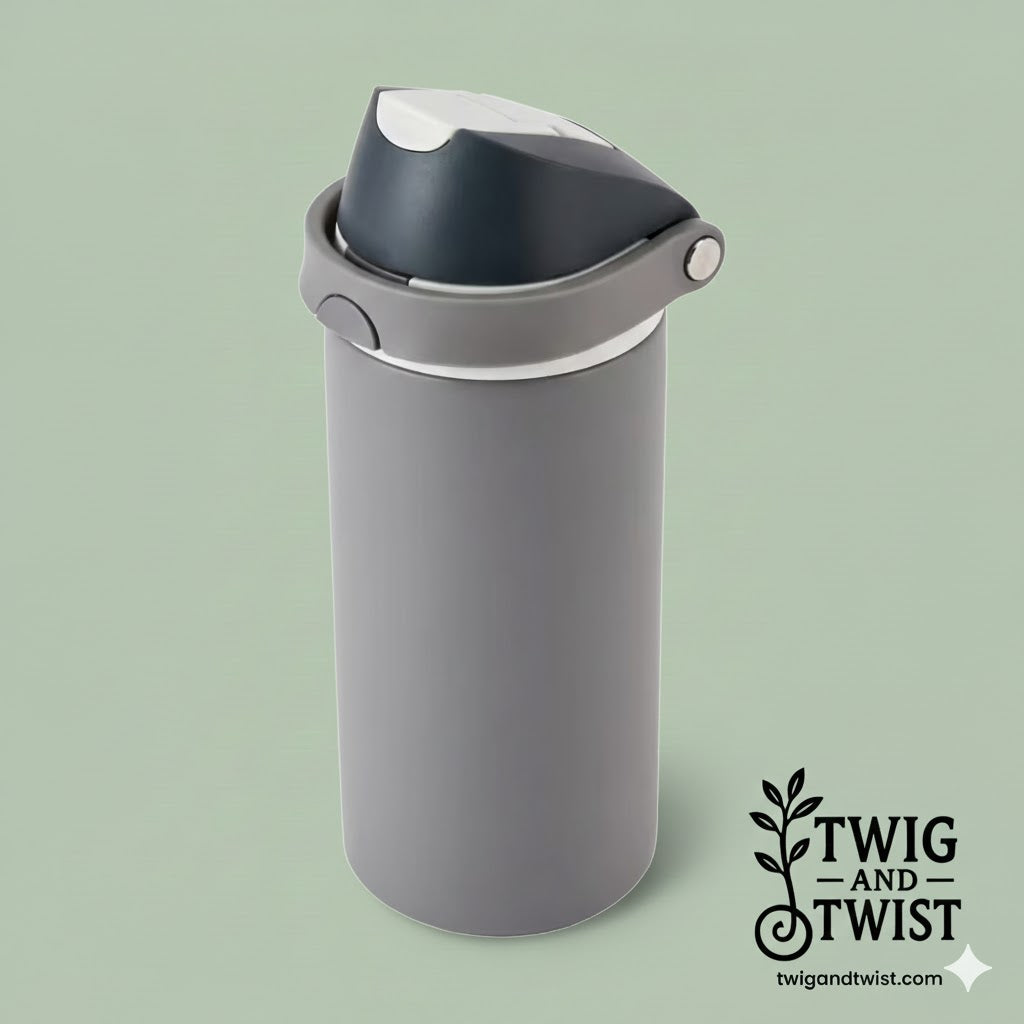 Twig and Twist Personalised 530ml Dual Function Drink Bottle - Grey
