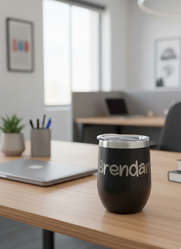Twig and Twist Personalised 300ml Double Wall Tumbler - Black