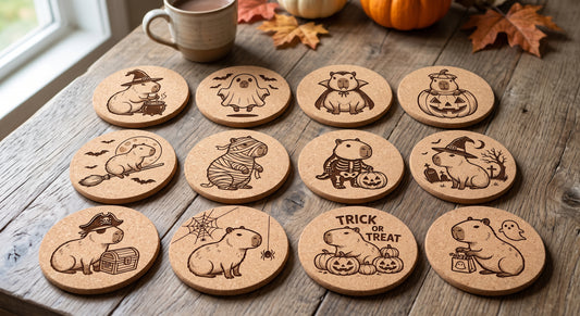 12 Halloween Cappy Cork Coasters
