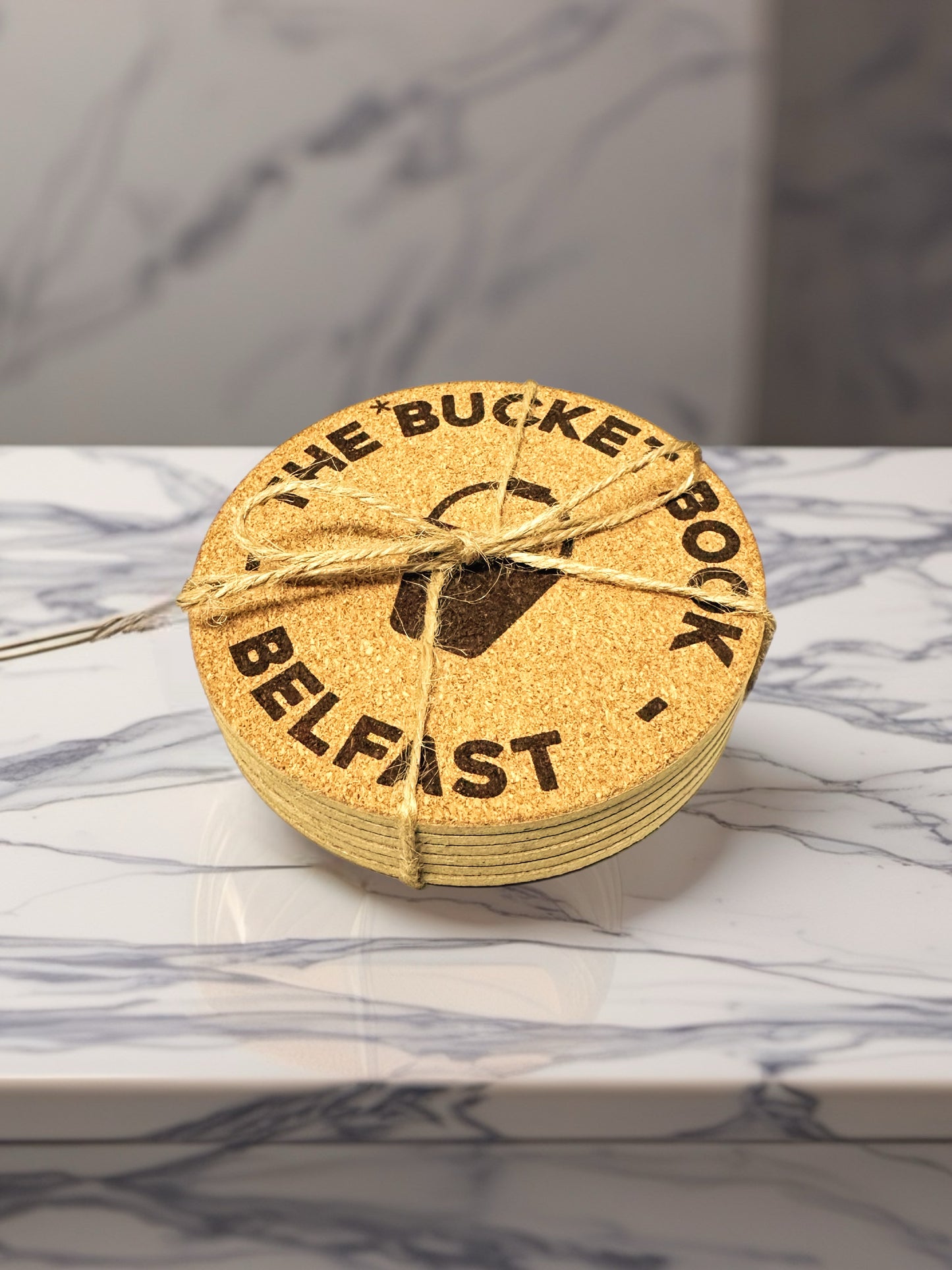 Twig and Twist Personalised Cork Coasters set of 6