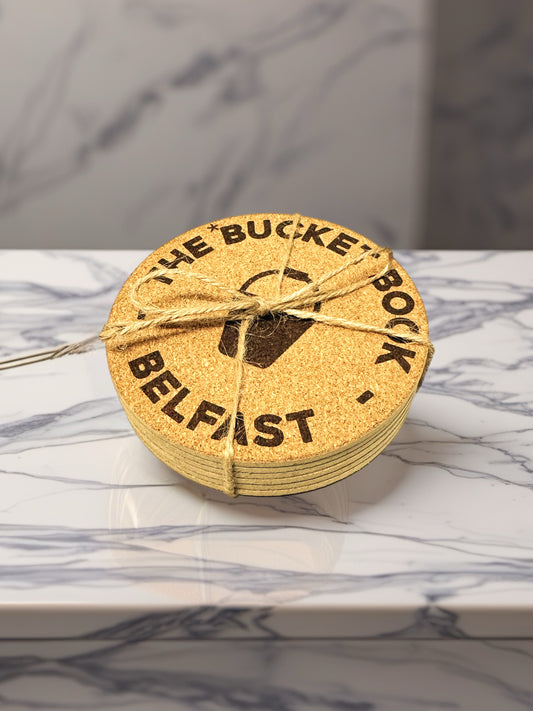 Twig and Twist Personalised Cork Coasters set of 6