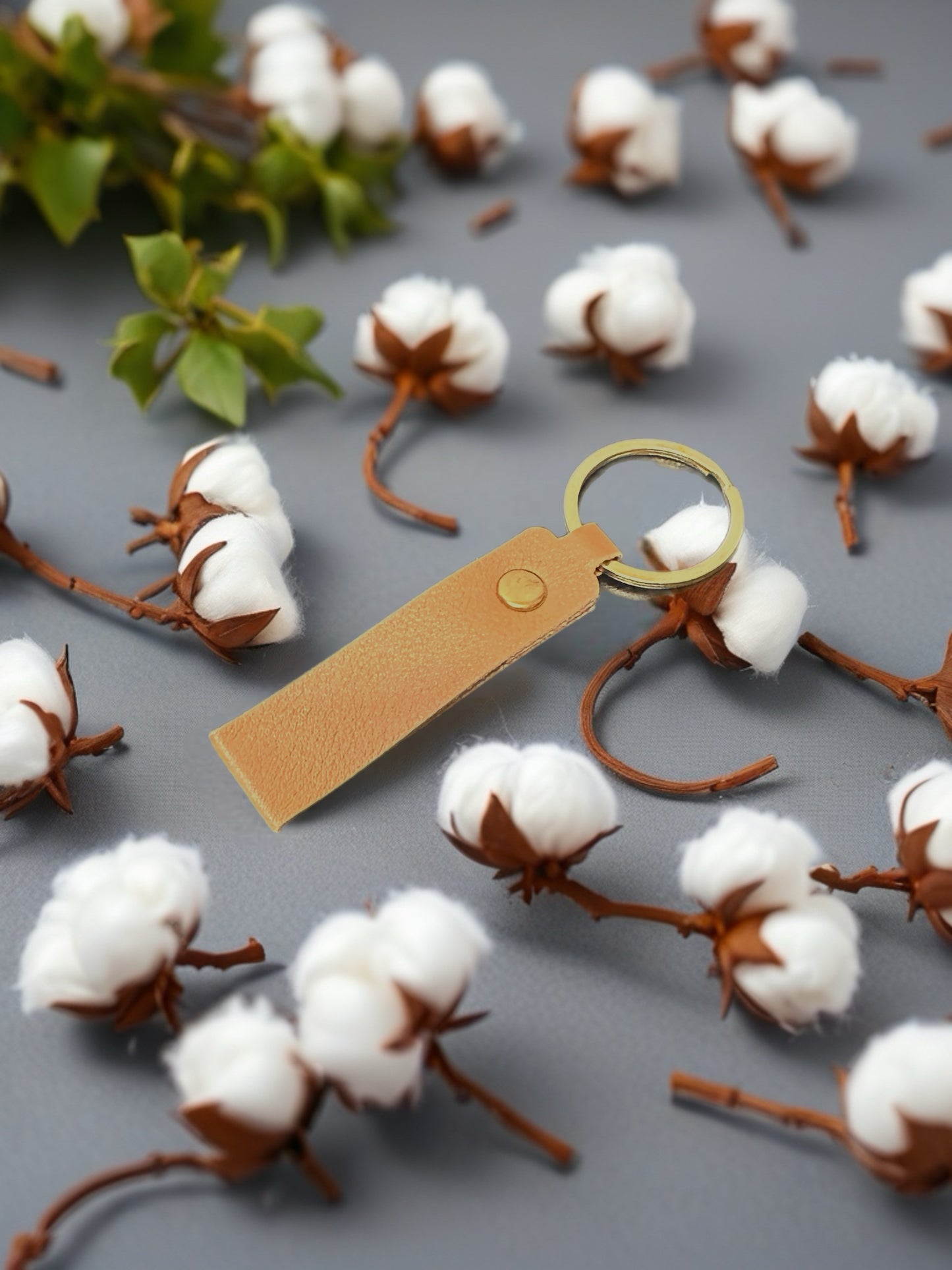Twig and Twist Personalised PU leather key ring - Brown