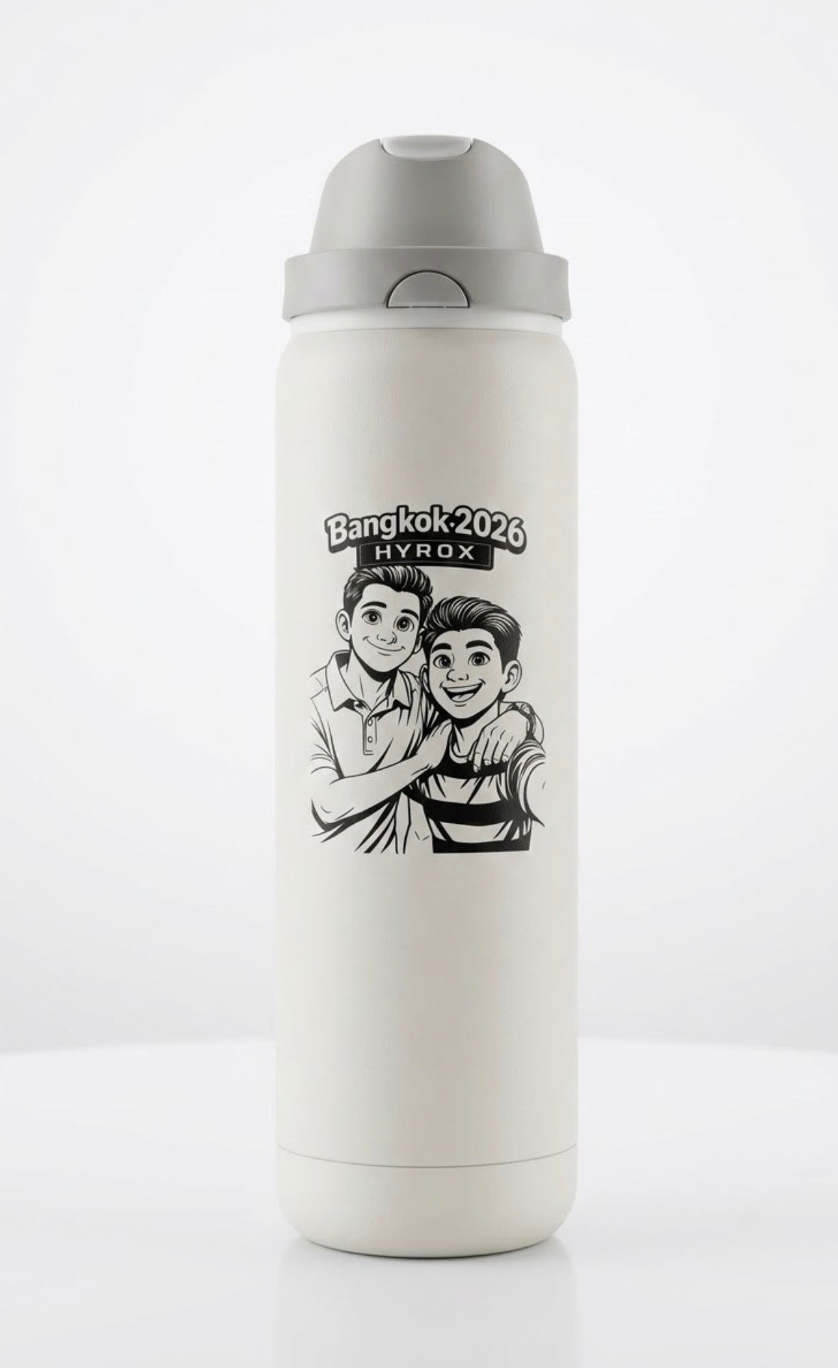 Twig and Twist Personalised 940ml Dual Function Drink Bottle - White